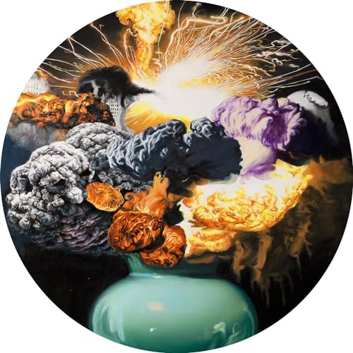 Record sleeve with abstract painting of clouds and explosions.