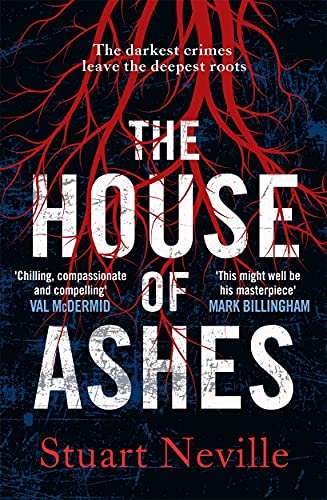 Book cover: "The House of Ashes" with red root-like imagery.