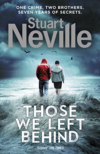 Book cover: two figures stand facing stormy ocean, title "Those We Left Behind".