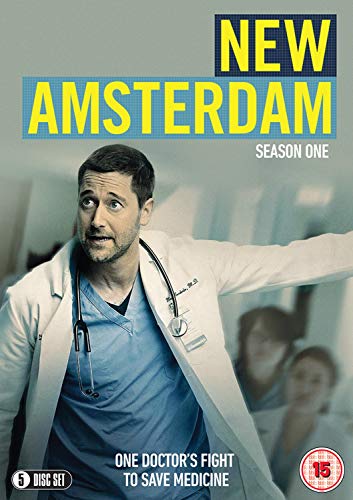 “New Amsterdam” Season 1 DVD cover featuring a doctor in scrubs.