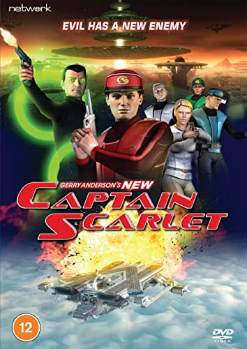 New Captain Scarlet" DVD cover featuring characters with guns and spaceships.