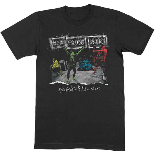 Black t-shirt with New Found Glory album art and a tattooed arm.