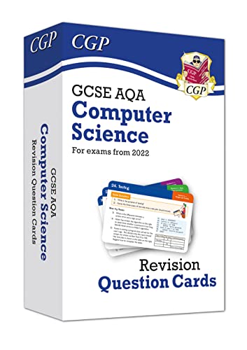 Blue box of GCSE Computer Science AQA revision question cards.