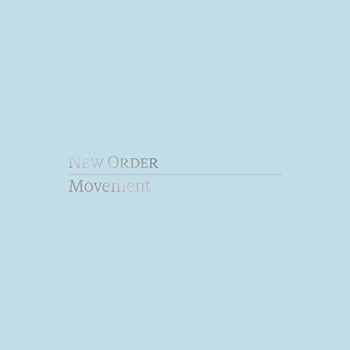 DVD cover for New Order’s “Movement” with light blue background and text.
