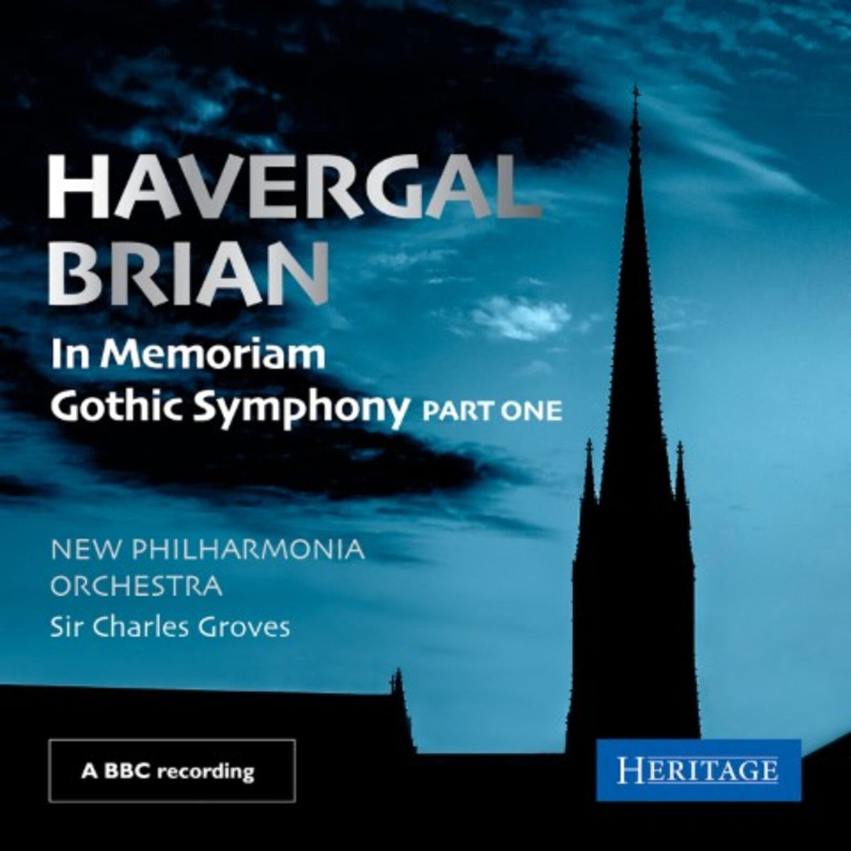 CD cover for Havergal Brian’s “In Memoriam” with gothic architecture.