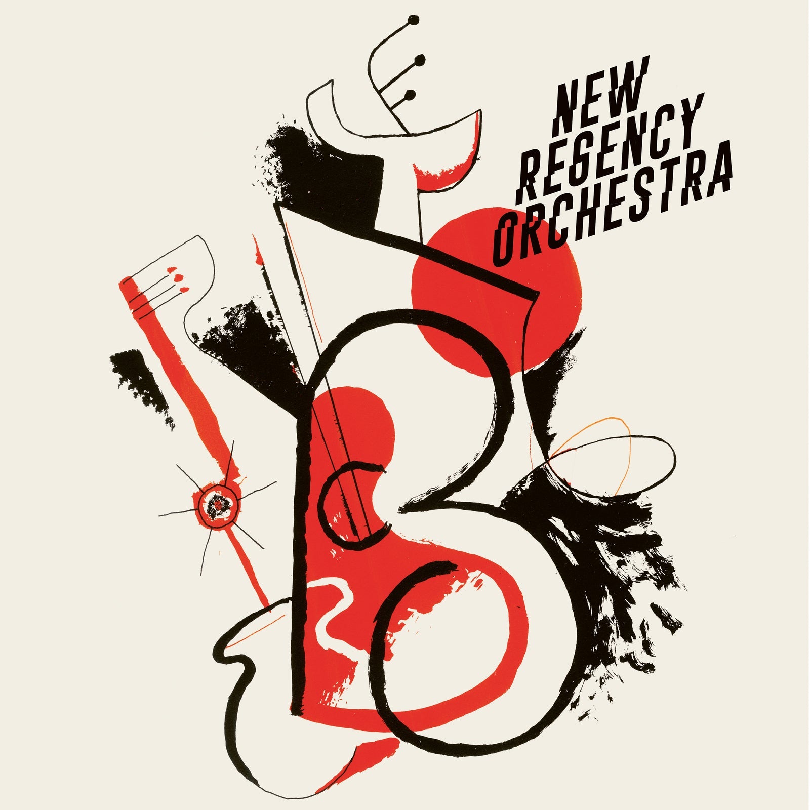 CD cover with abstract red and black shapes, and bold text.