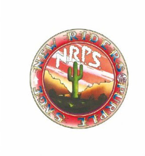 "Album cover with cactus and desert landscape, labeled 'New Riders of the Purple Sage'."