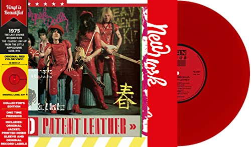New York Dolls “Red Patent Leather” vinyl record and album cover.