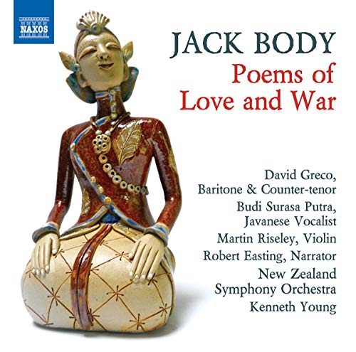 CD cover featuring a ceramic figure and text: "Jack Body, Poems of Love and War".