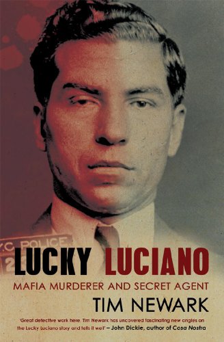 Book cover featuring a portrait of Lucky Luciano, a man with dark hair.