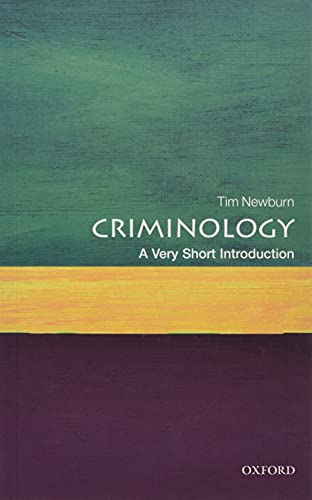 Book cover of Criminology: A Very Short Introduction by Tim Newburn with abstract background.