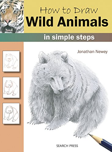 Book cover: "How to Draw Wild Animals" with bear and sketch examples.