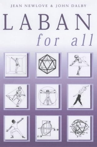 Book cover titled Laban for All featuring a grid of nine movement and geometric illustrations.