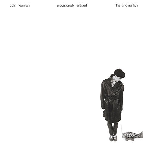Black and white album cover featuring a person with a fish on a leash.