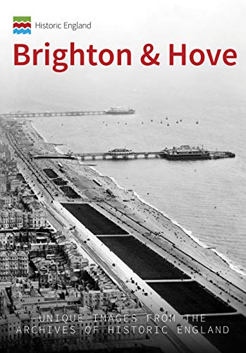 Book cover featuring a vintage aerial black and white photo of Brighton's coastline.