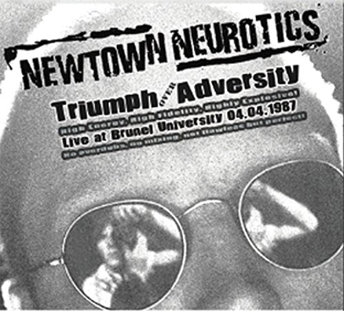 CD cover for Newtown Neurotics’ “Triumph Over Adversity,” featuring a face with sunglasses.