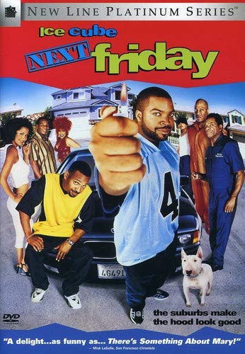 “Next Friday” DVD cover featuring Ice Cube pointing and a neighborhood scene.