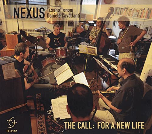 CD cover featuring a jazz ensemble performing in a cluttered room.