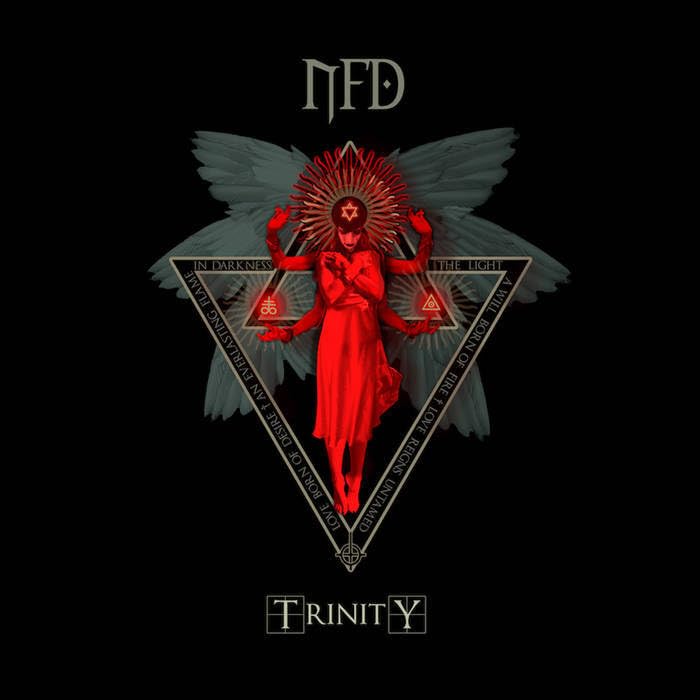 CD cover: red figure with wings inside a glowing triangular design.