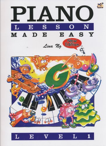 Cover of Piano Lessons Made Easy Level 1 music book with colorful cartoon illustrations.