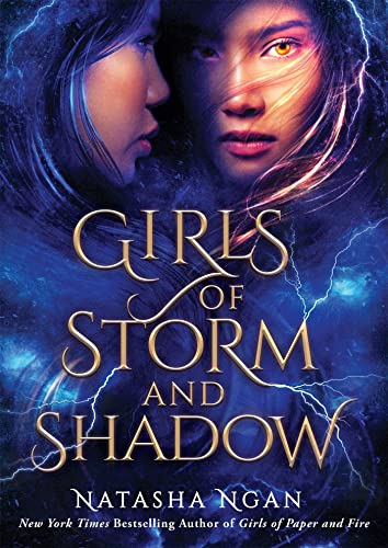 Book cover featuring two women’s faces amidst swirling storm and gold lettering.