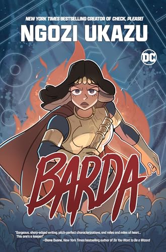 Book cover for “Barda” featuring a stylized illustration of a female warrior.