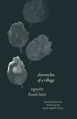 Book cover of Chronicles of a Village with four dark leaves on a black background.