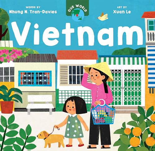 Book cover depicting Vietnamese street scene with people and buildings.