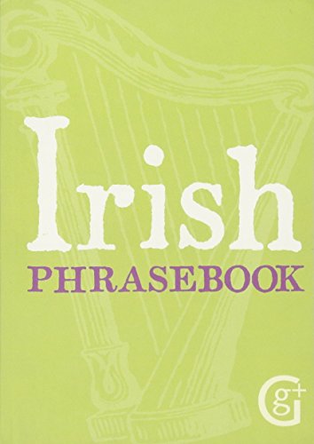 Small book with Irish phrases and translations, likely with a Celtic-themed cover design.