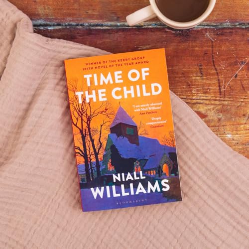 Book cover, “Time of the Child” by Niall Williams, with a church illustration.