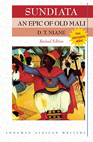 Book cover for Sundiata: An Epic of Old Mali featuring an illustration of figures.