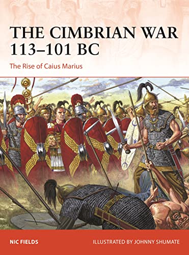 Book cover depicting ancient Roman soldiers in battle, titled "The Cimbrian War.