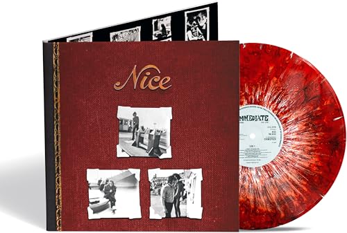 Vinyl record album "Nice" with red, black, and white marble effect.
