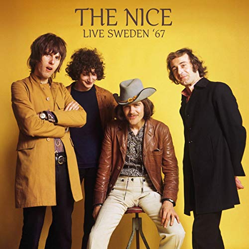 Album cover for The Nice’s “Live Sweden ‘67” featuring four men.
