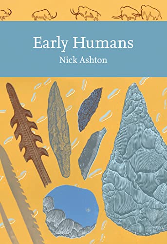 Book cover depicting prehistoric stone tools and mammoths, titled “Early Humans.”