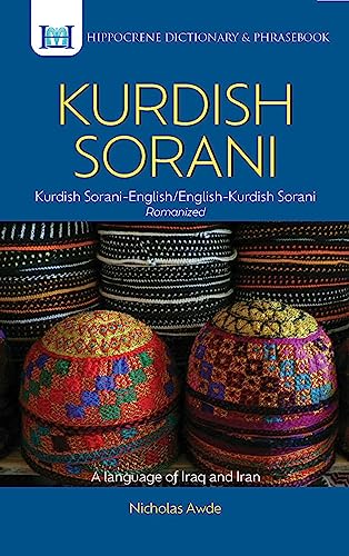 Kurdish-English dictionary and phrasebook cover with colorful woven hats.