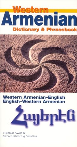 Dictionary and phrasebook cover with swirling design and Armenian script.