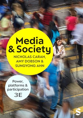 Book cover with blurred crowd and a woman using a smartphone.