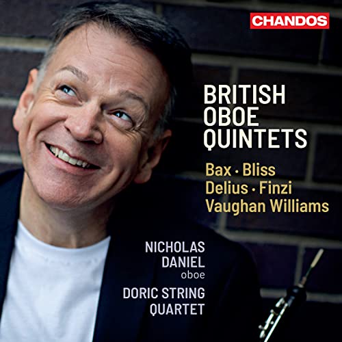 CD cover featuring oboist Nicholas Daniel and text “British Oboe Quintets.”