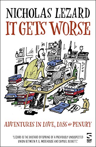 Book cover: "It Gets Worse" with cartoon illustration of a cluttered room.