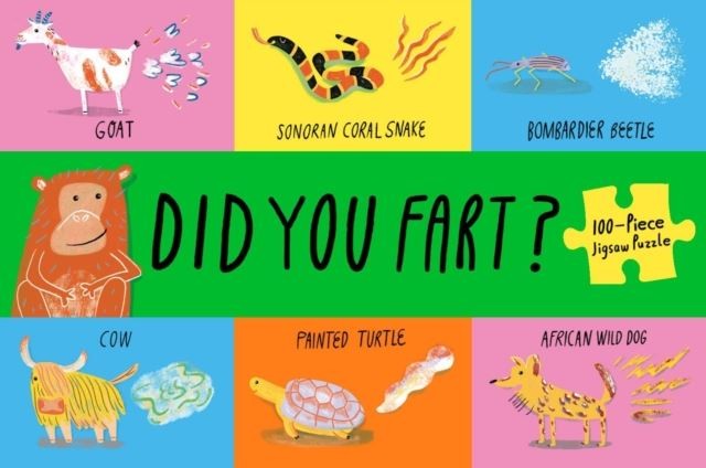 Colorful puzzle box featuring animals and the text "Did You Fart?".