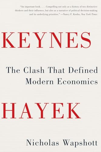 Book cover: "Keynes Hayek" by Nicholas Wapshott, with red title text.