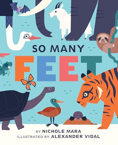Book cover with colorful illustrations of various animals and their feet.