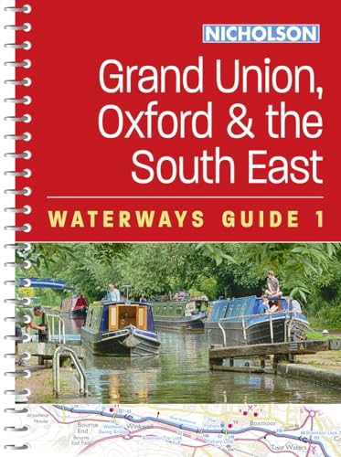 Spiral-bound Nicholson Waterways Guide book cover featuring narrowboats on a canal.