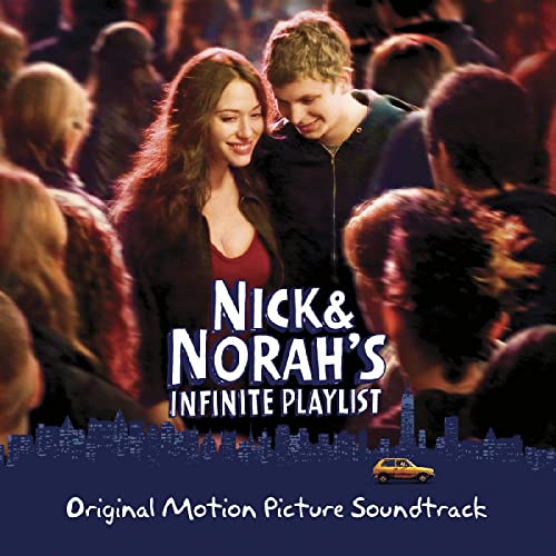 Soundtrack album cover featuring two young people and a city skyline.