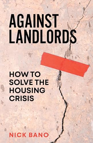 Book cover: "Against Landlords" with red tape and cracked wall texture.