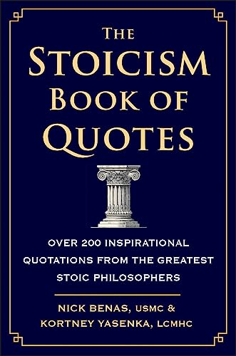 Dark blue book cover with gold text and a classical column illustration.