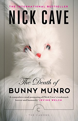Book cover featuring a white rabbit with red-rimmed eyes, titled "The Death of Bunny Munro.