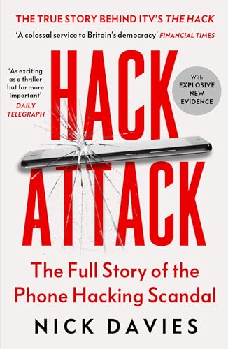 Book cover: "Hack Attack" with a cracked smartphone image.