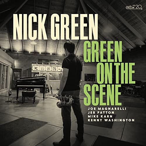 CD cover for "Nick Green - Green On The Scene" featuring a man with a saxophone.